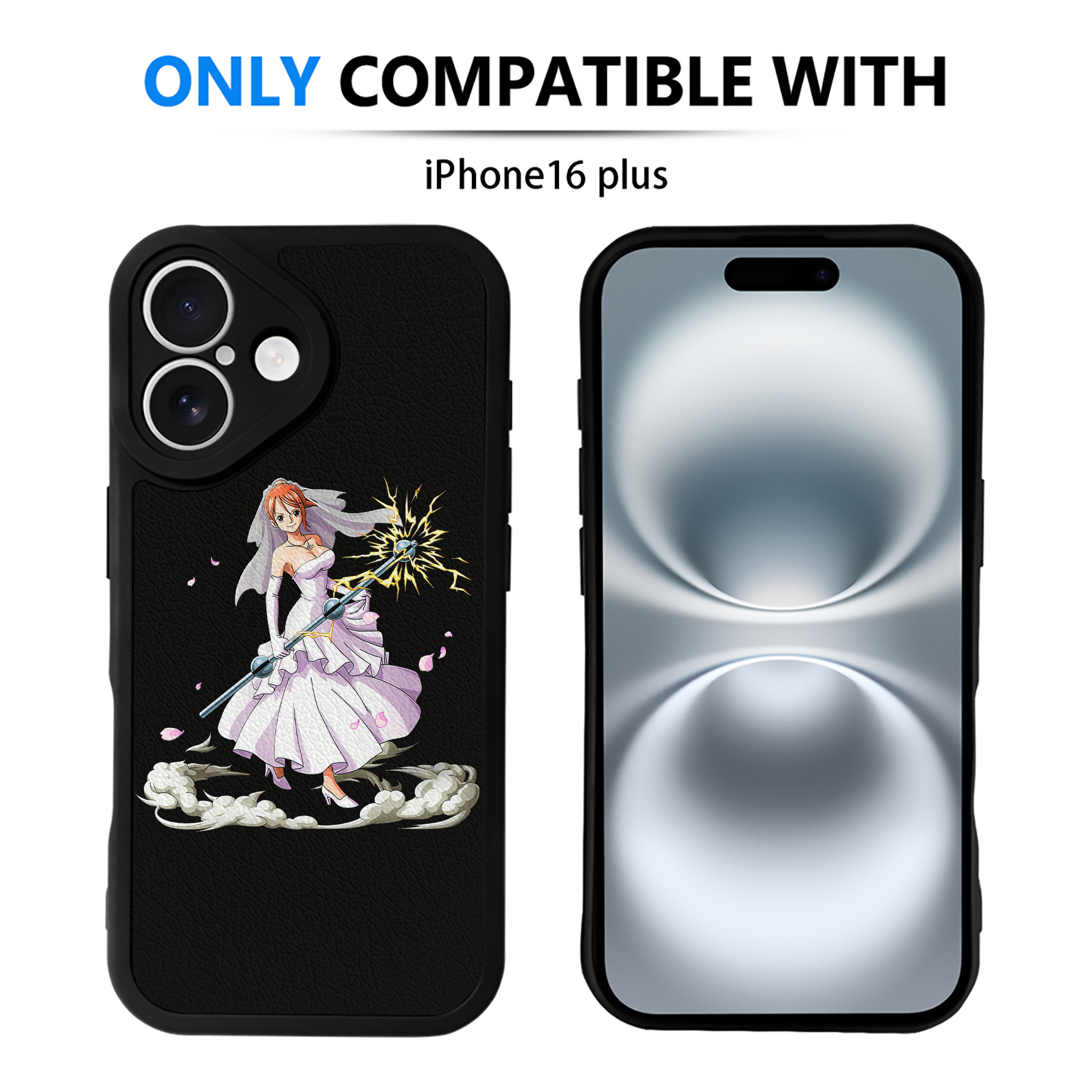 （画像用） ワンピース ナミ ONE PIECE Nami 【iPhone 16シリーズ対応】シリコンスマホケース（レザー調） 材質：シリコン
